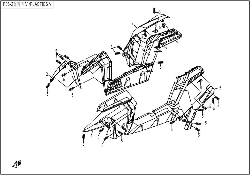 PLASTIQUES 5 POUR ZFORCE 600 EX 2012