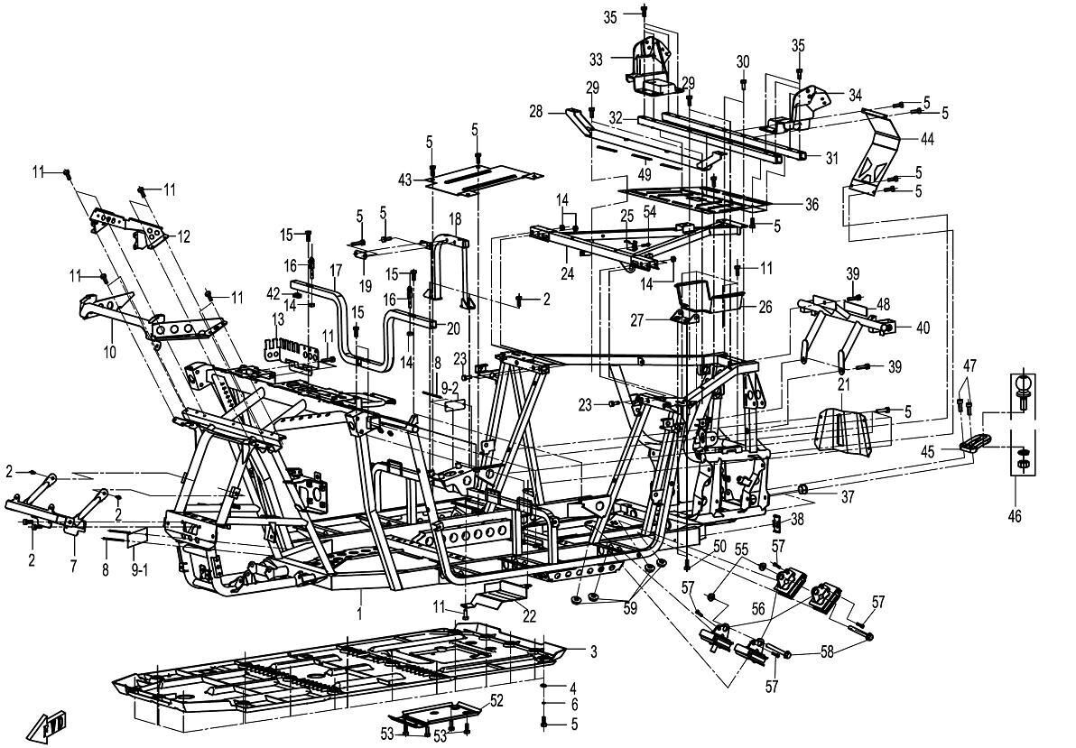 CHASSIS POUR ZFORCE 600 EX 2014