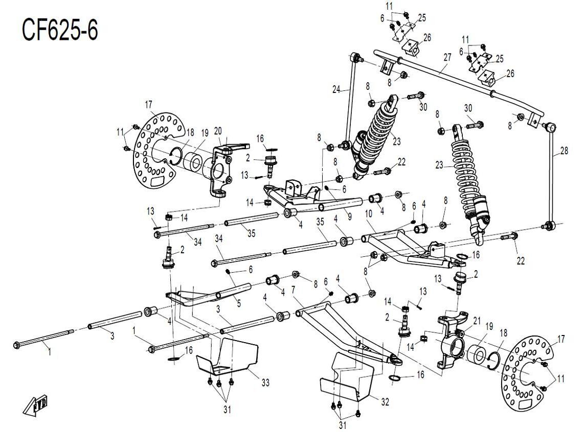 SUSPENSION AVANT POUR ZFORCE 600 EX 2011