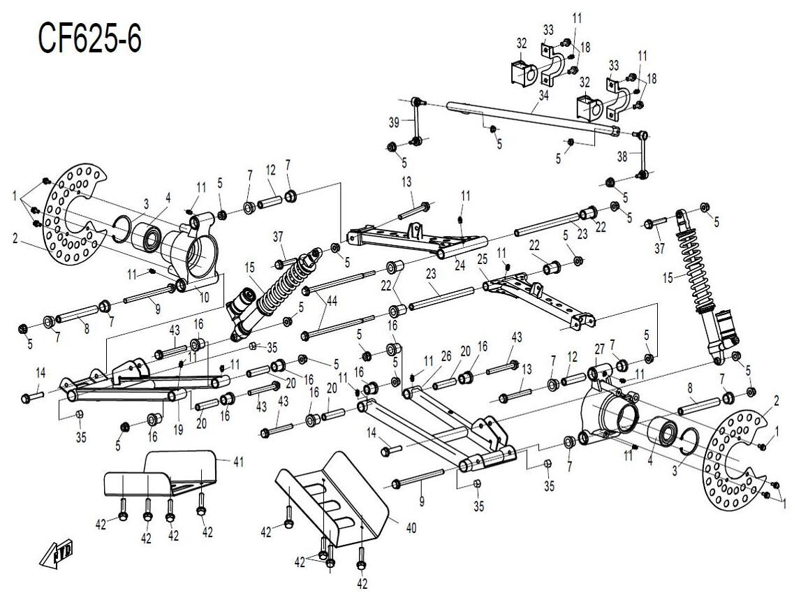 SUSPENSION ARRIERE POUR ZFORCE 600 EX 2012
