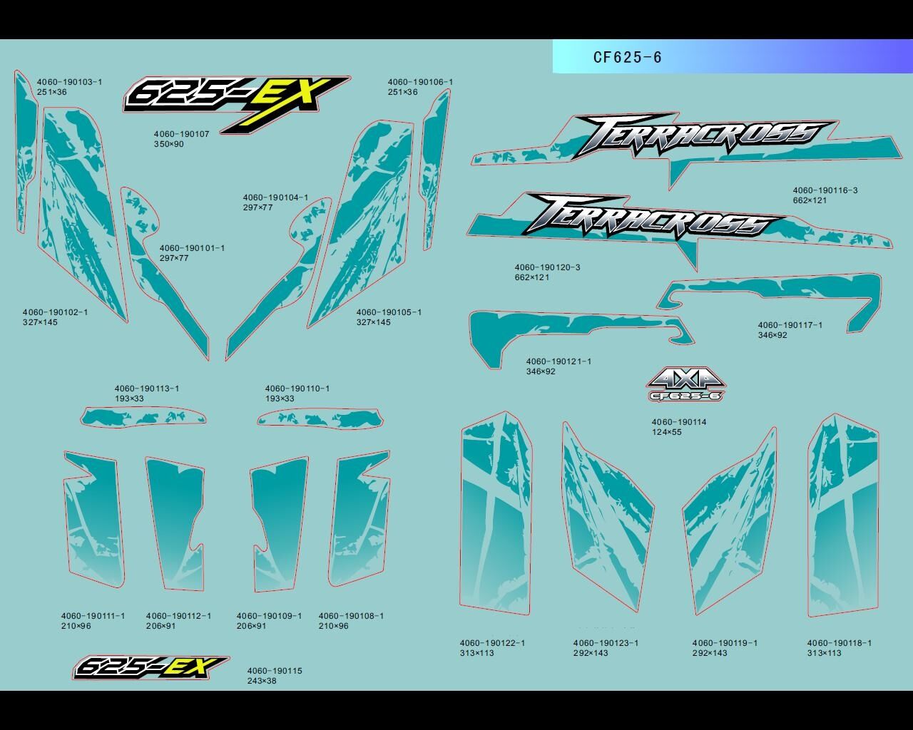 AUTOCOLLANTS POUR ZFORCE 600 EX 2012