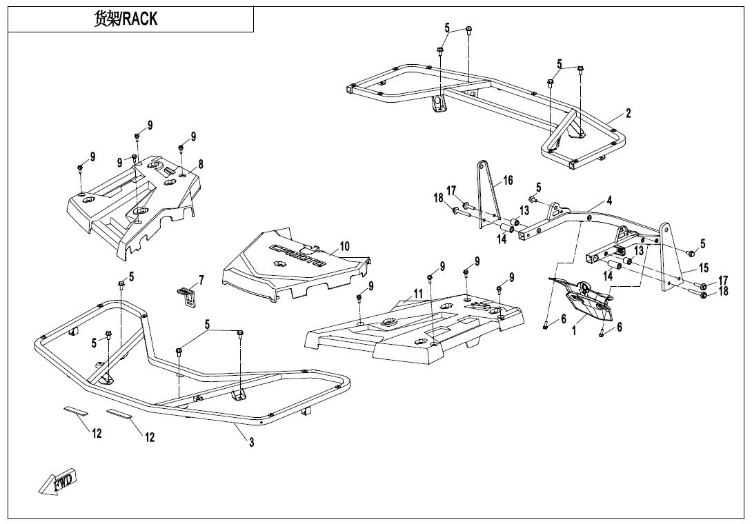 PORTES BAGAGES POUR CFORCE 1000 T3 EPS 2020
