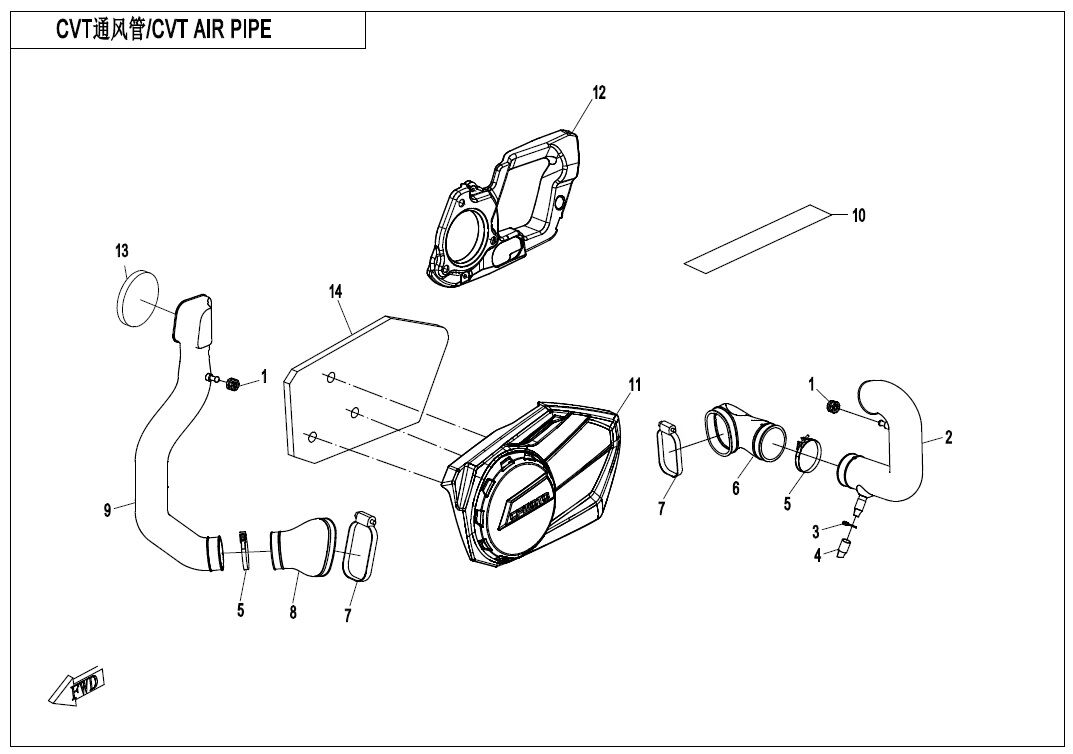 VENTILATION CVT POUR CFORCE 1000 EPS L7E 2020