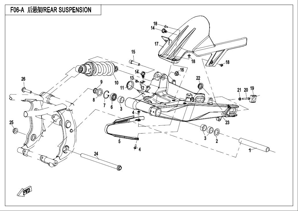 SUSPENSION ARRIERE HAUTE CONFIGURATION POUR 650 MT ABS WITH SIDE BOX 2020