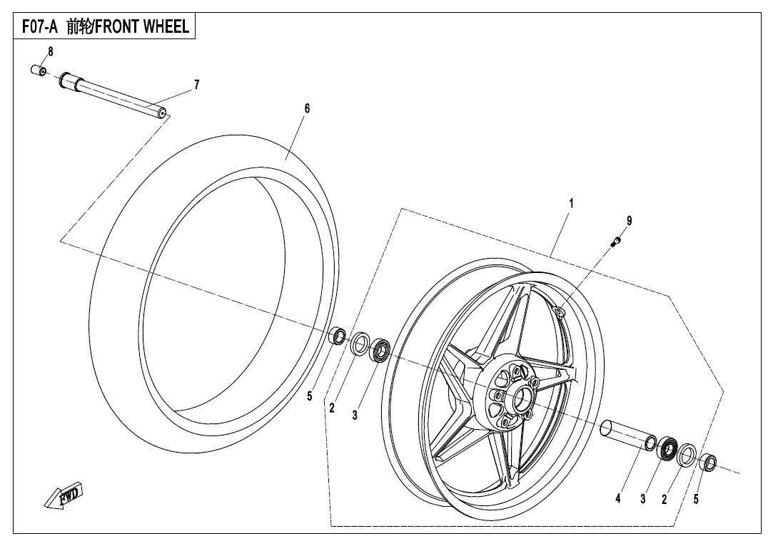 ROUE AVANT CONFIGURATION ELEVEE POUR 650 NK ABS 2020