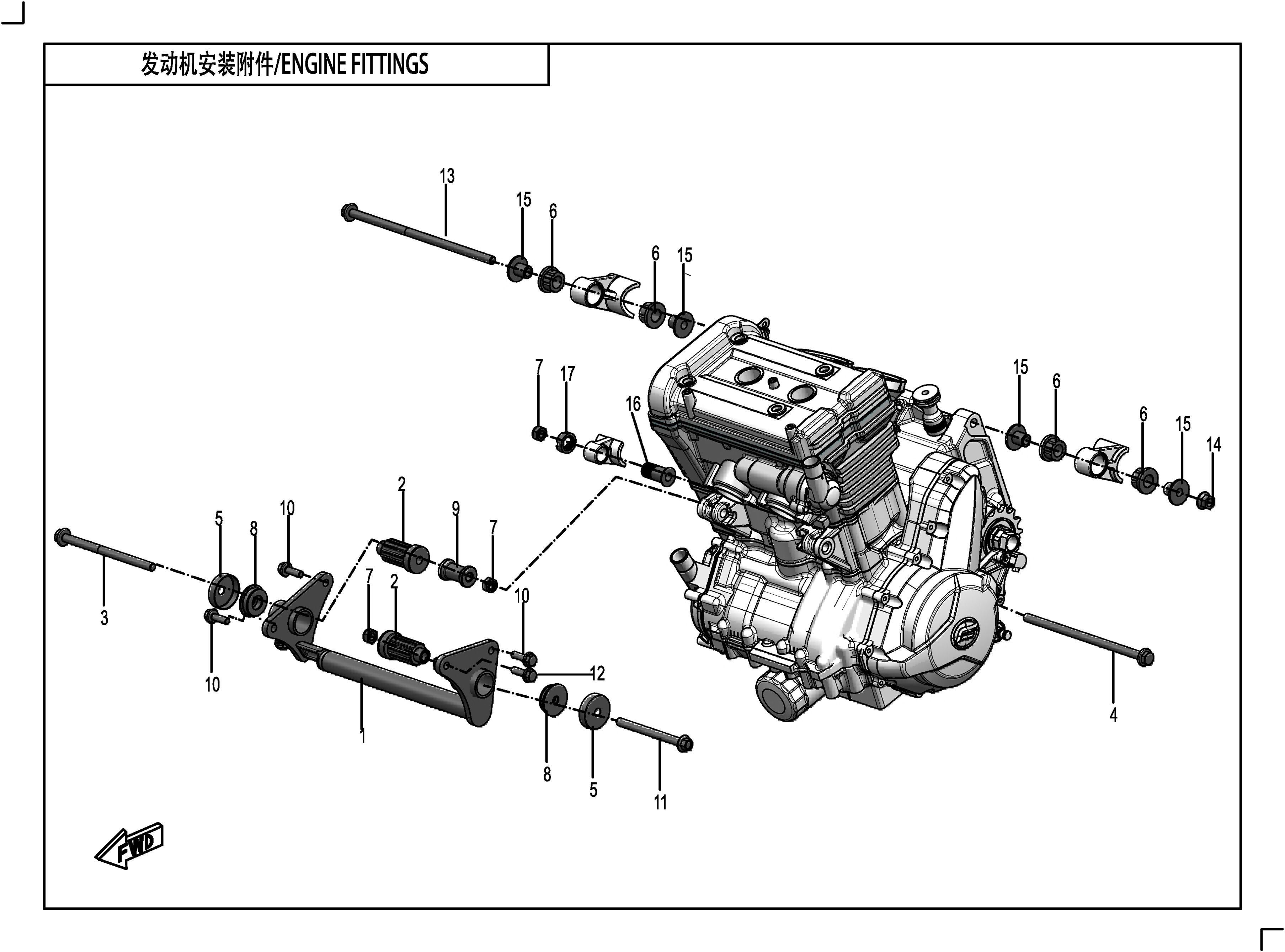RACCORDS MOTEUR POUR 400 GT ABS 2020