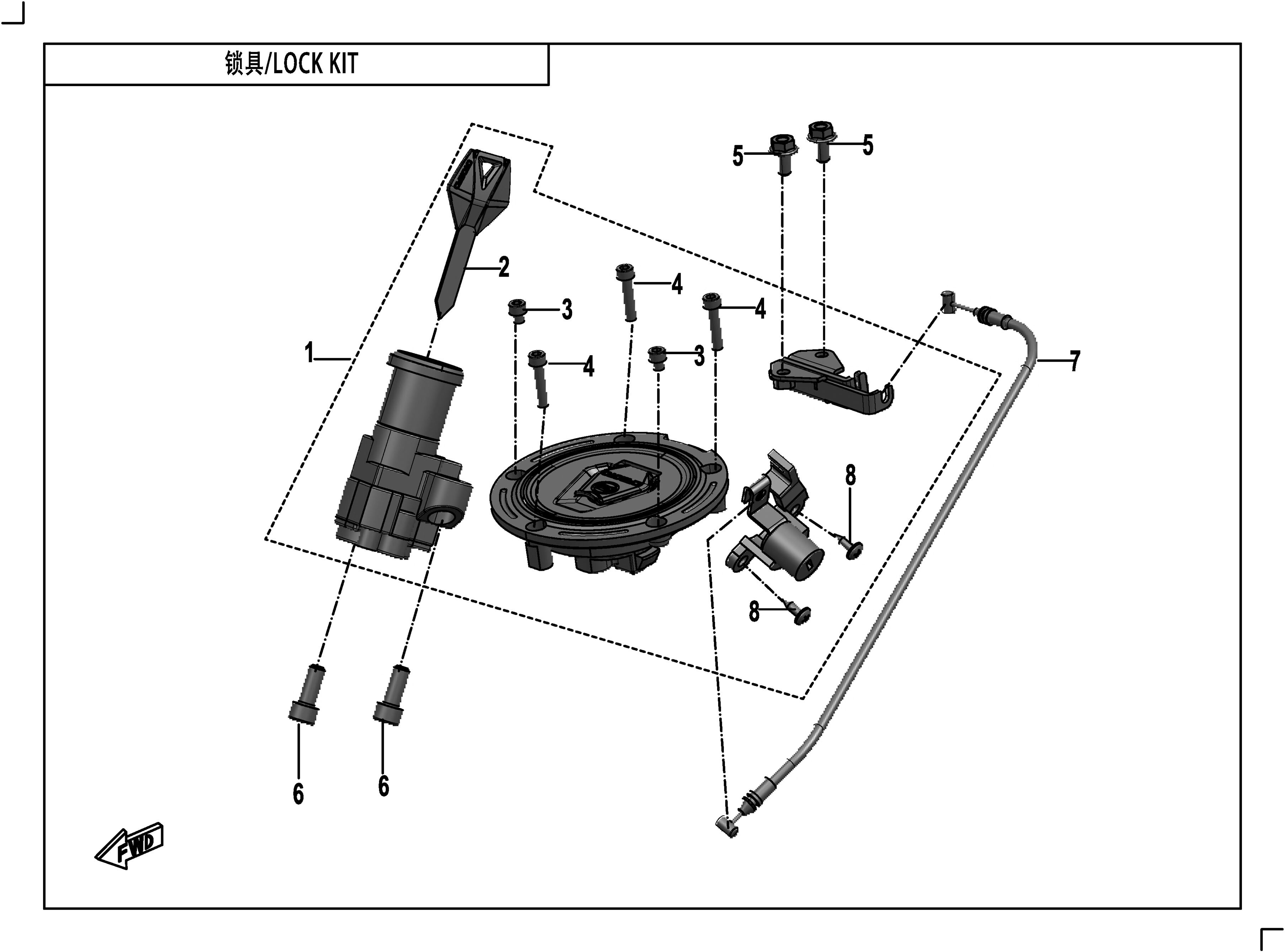 KIT DE VERROUILLAGE POUR 400 GT ABS 2020
