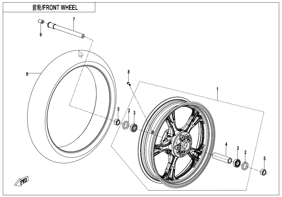 ROUE AVANT POUR 400 GT ABS 2019