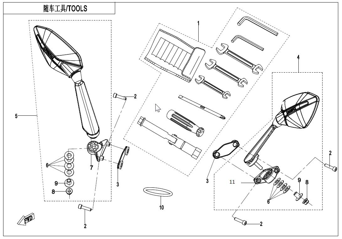 OUTILS POUR CF 650 GT NON BRIDABLE SANS VALISES 2020