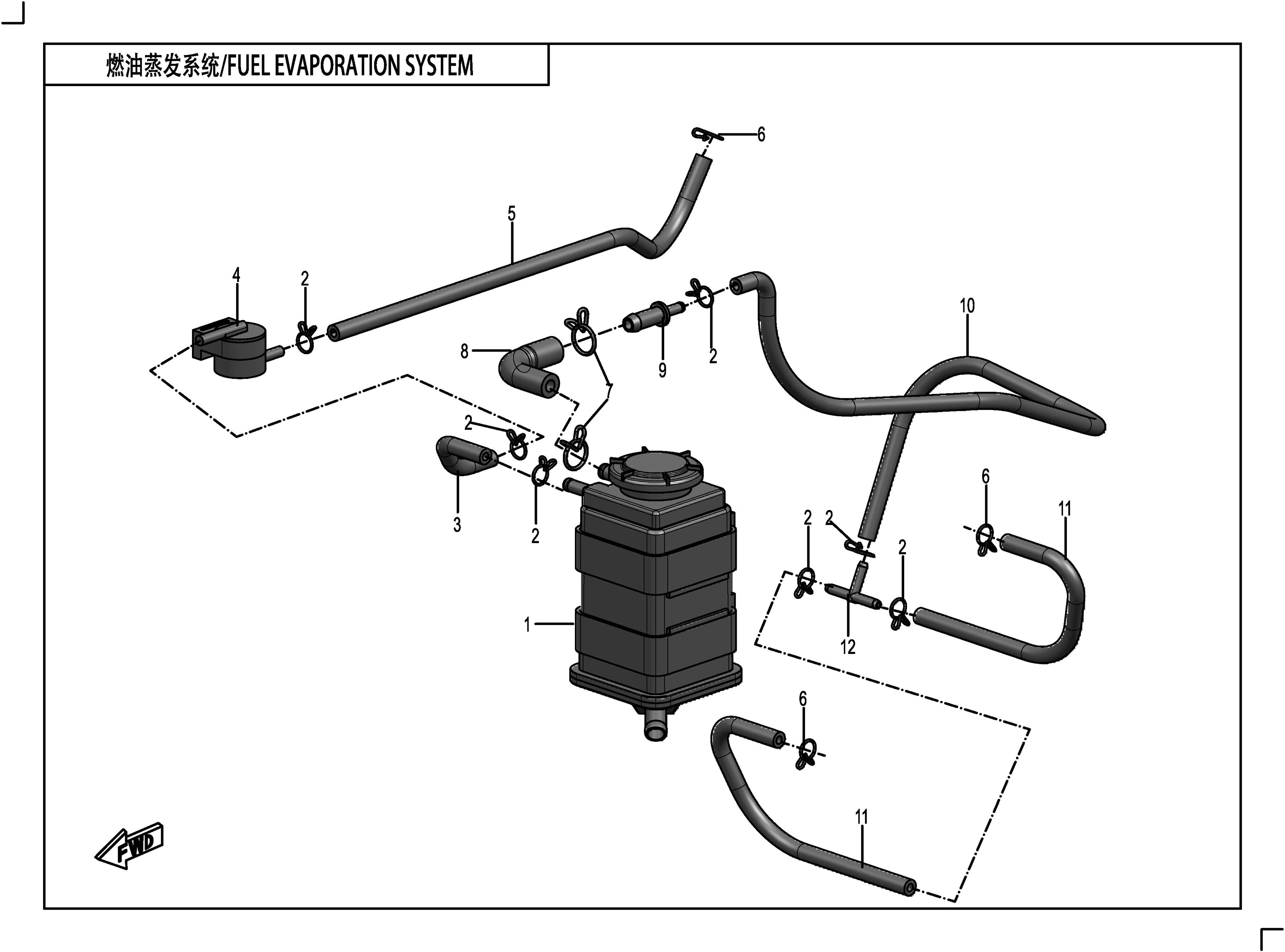 SYSTEME DEVAPORATION DU CARBURANT POUR 400 GT ABS 2019
