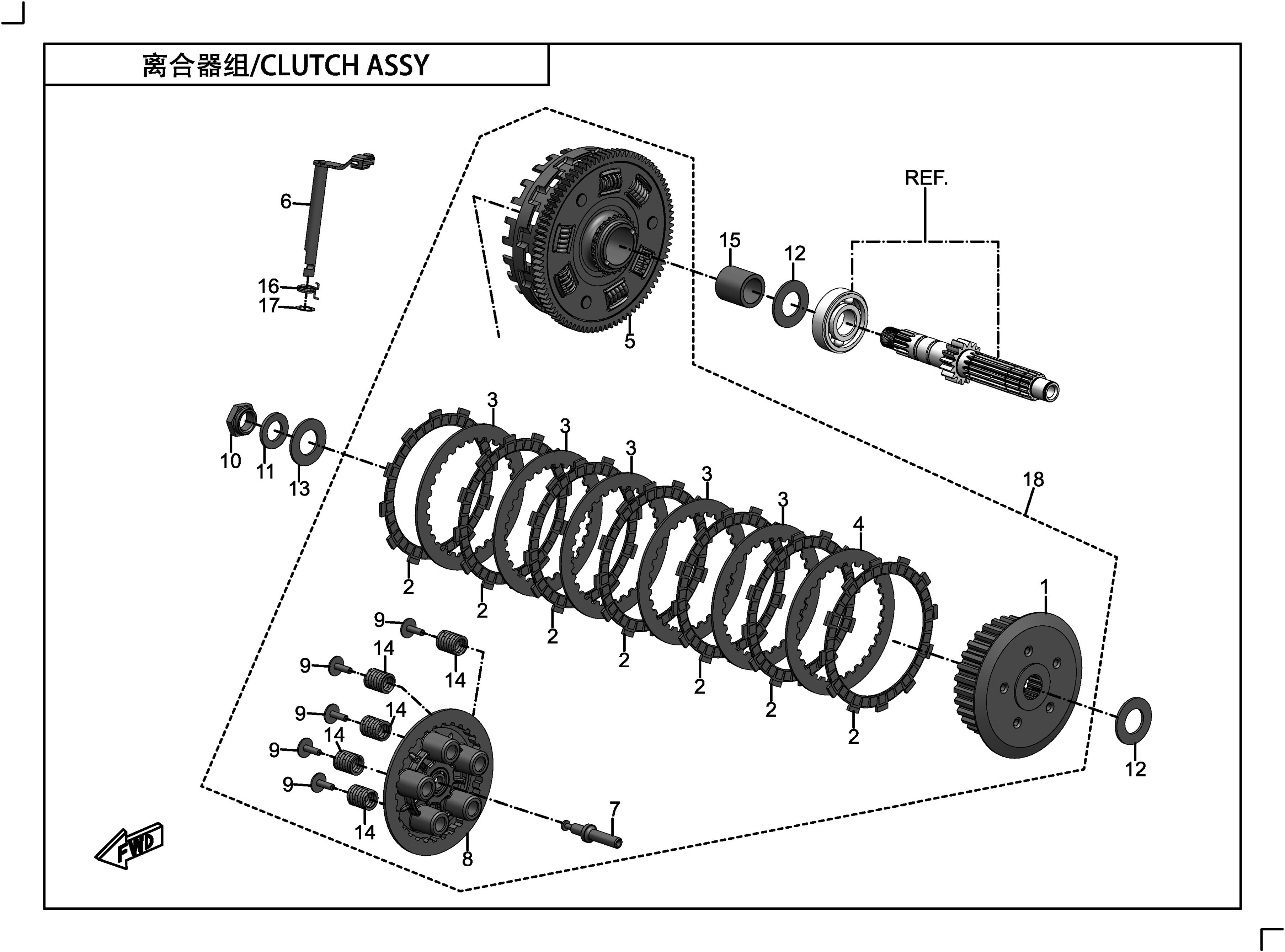 ENSEMBLE D EMBRAYAGE POUR 400 GT ABS 2019