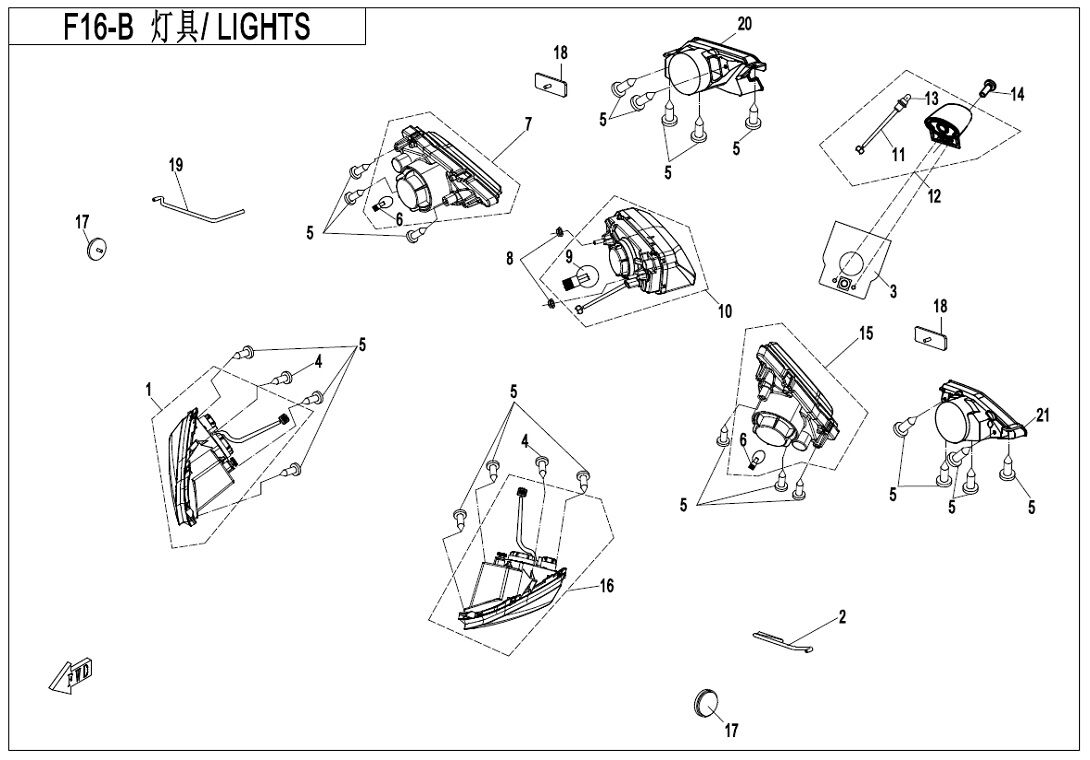 FEUX LED POUR CFORCE 450 L7E 2020