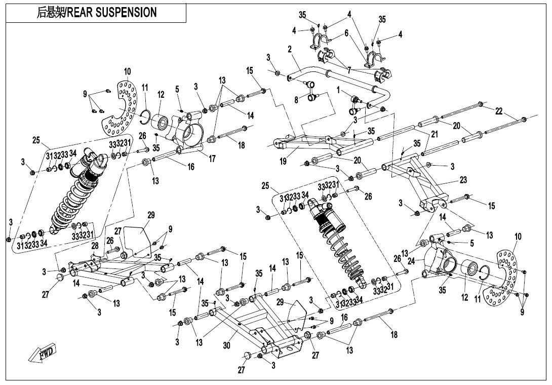 SUSPENSION ARRIERE POUR ZF1000 EPS 2020
