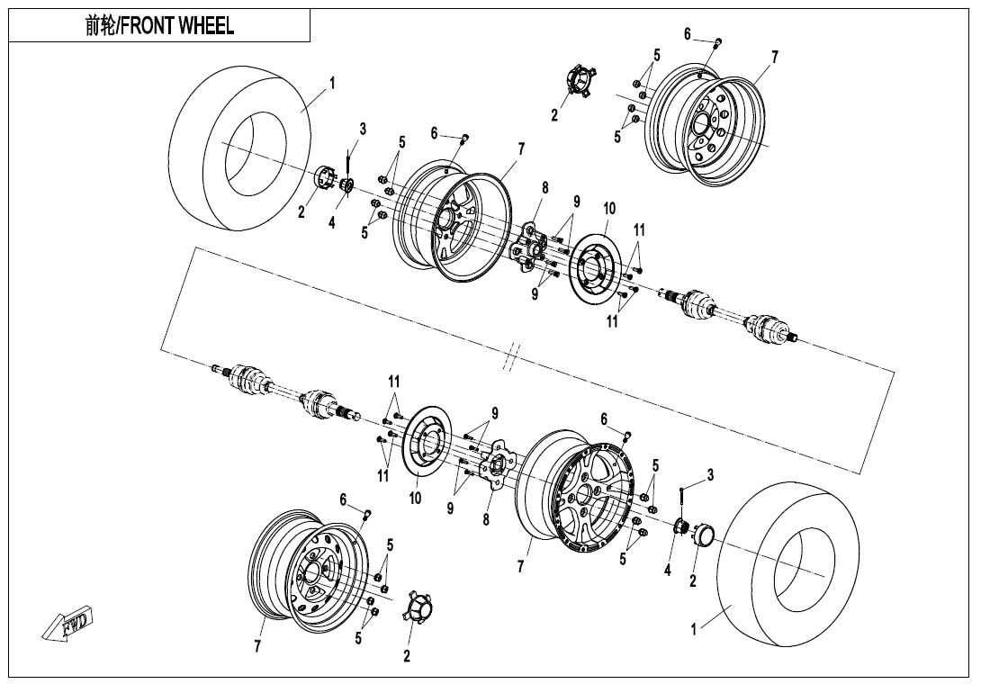ROUES AVANT POUR ZF1000 EPS 2020