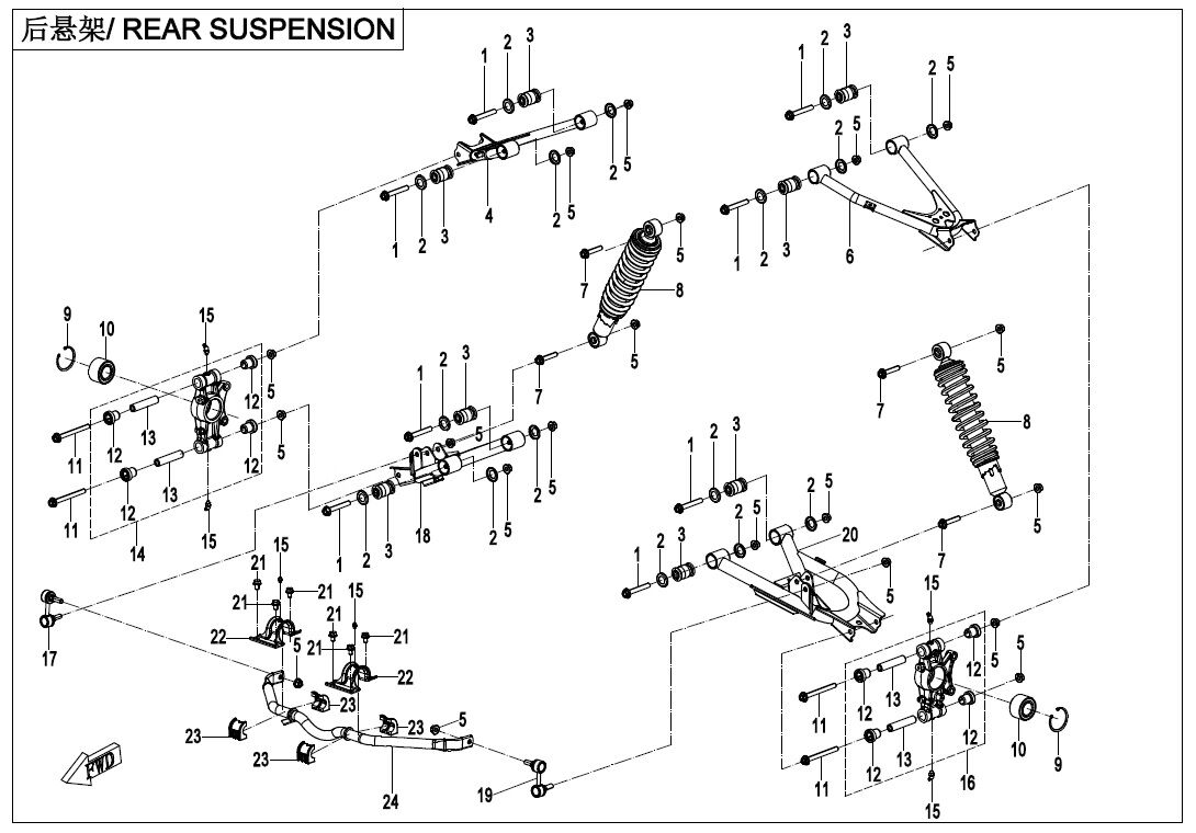 SUSPENSION ARRIERE POUR CFORCE 625 L7E EPS 2020