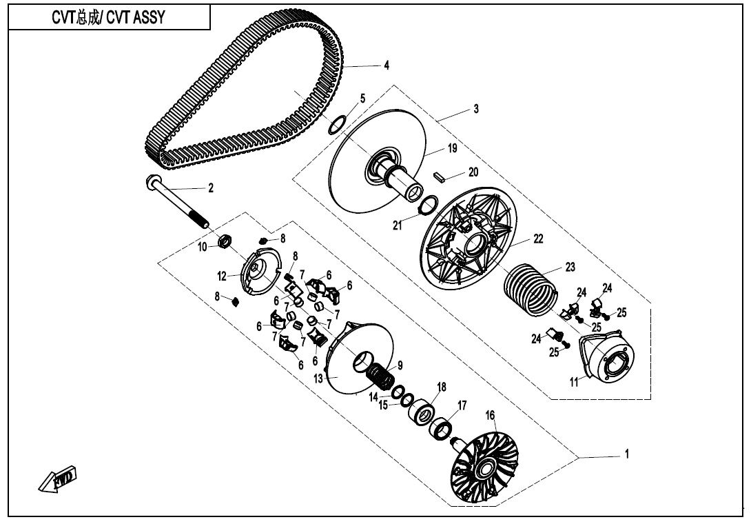 CVT POUR CFORCE 625 L7E EPS 2020