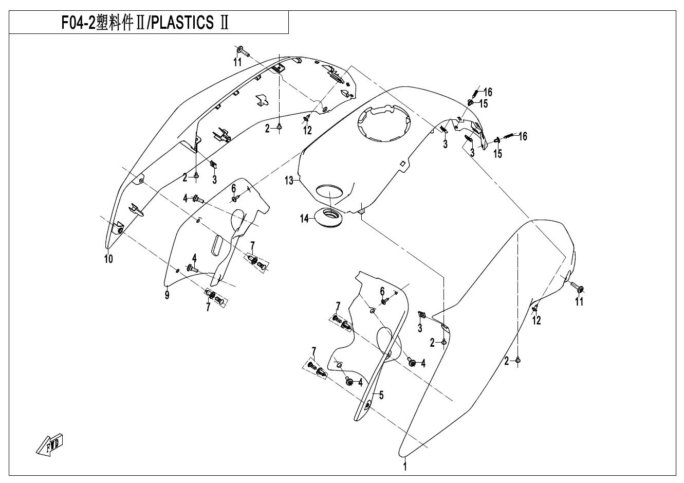 PLASTIQUES 2 POUR CF 300NK 2020