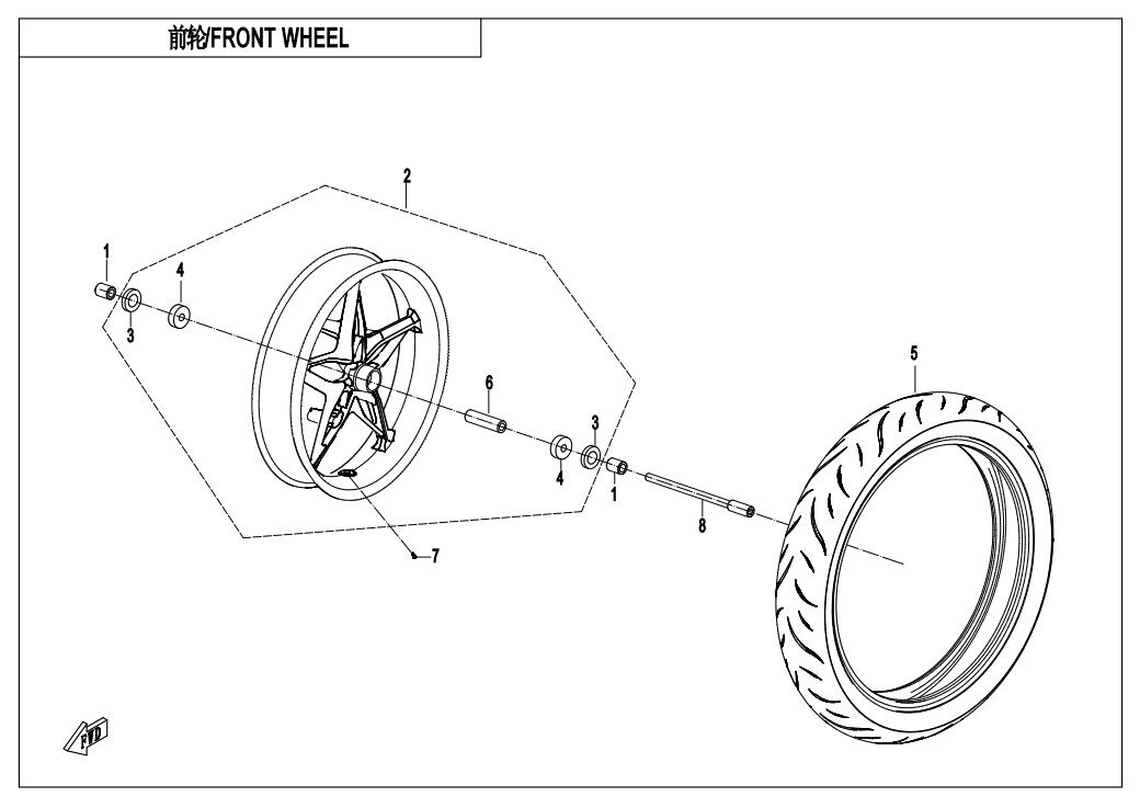 ROUE AVANT POUR CF 300NK 2020
