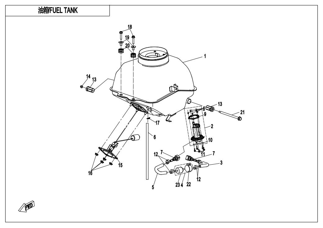 RESERVOIR DE CARBURANT POUR CF 300NK 2020