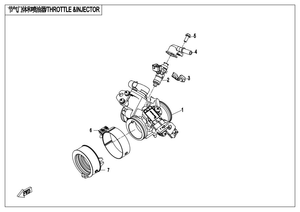 PAPILLON DES GAZ ET INJECTEUR POUR CF 300NK 2020