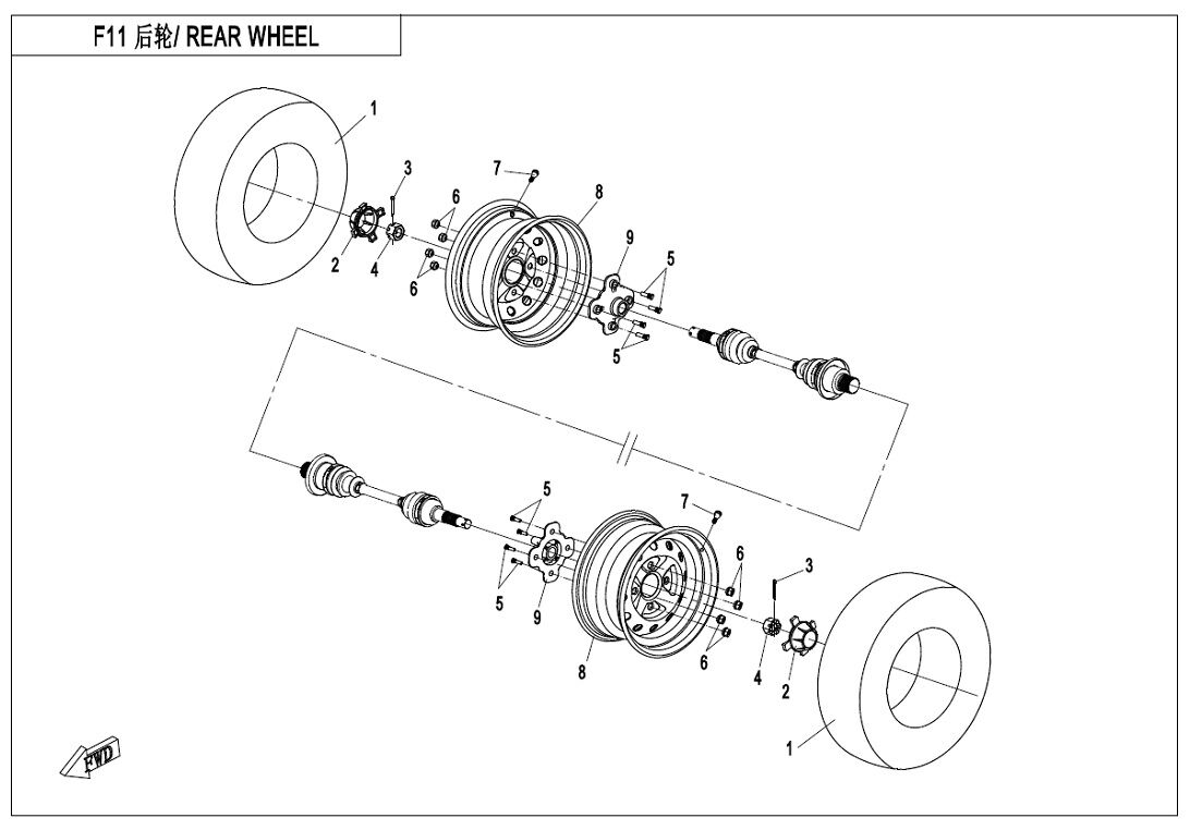 ROUES ARRIERE POUR CFORCE 520 LONG T3 2020