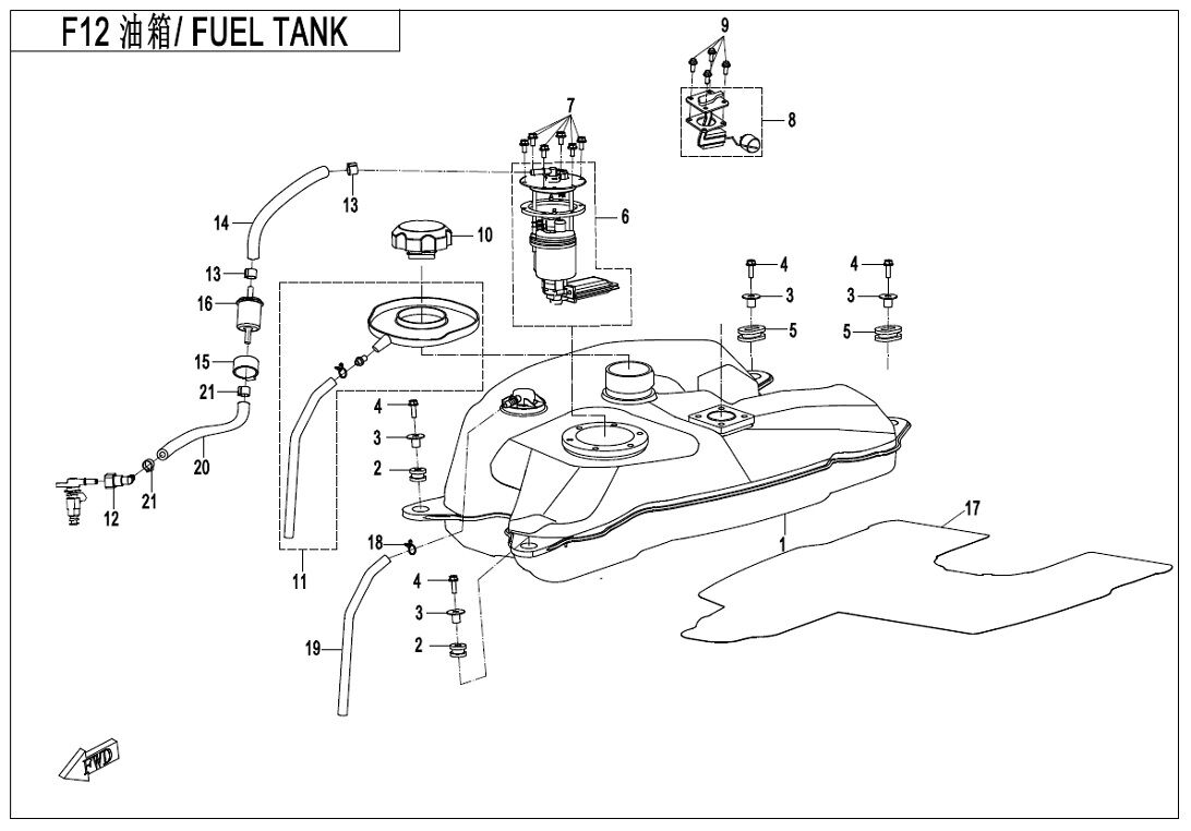 RESERVOIR ESSENCE POUR CFORCE 450 L7E 2020