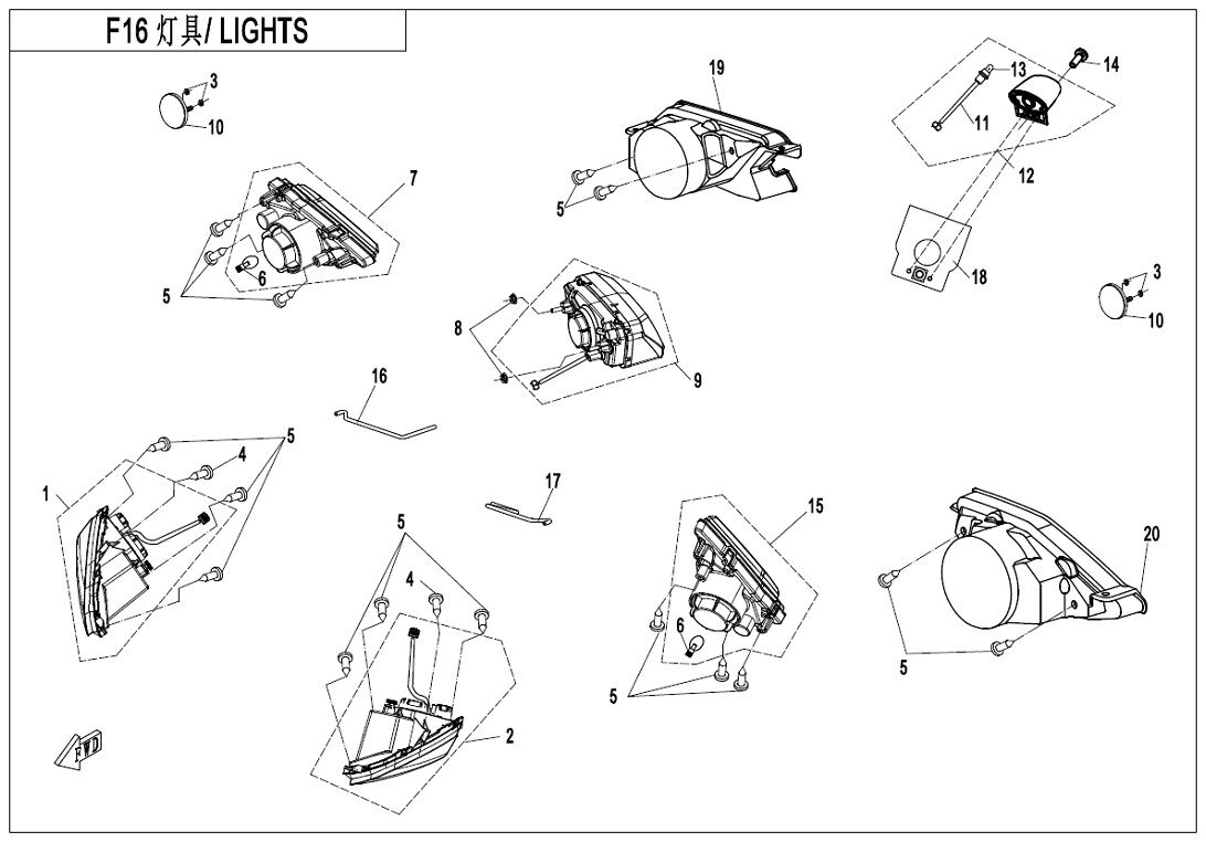 ECLAIRAGE POUR CFORCE 450 COURT T3 2021