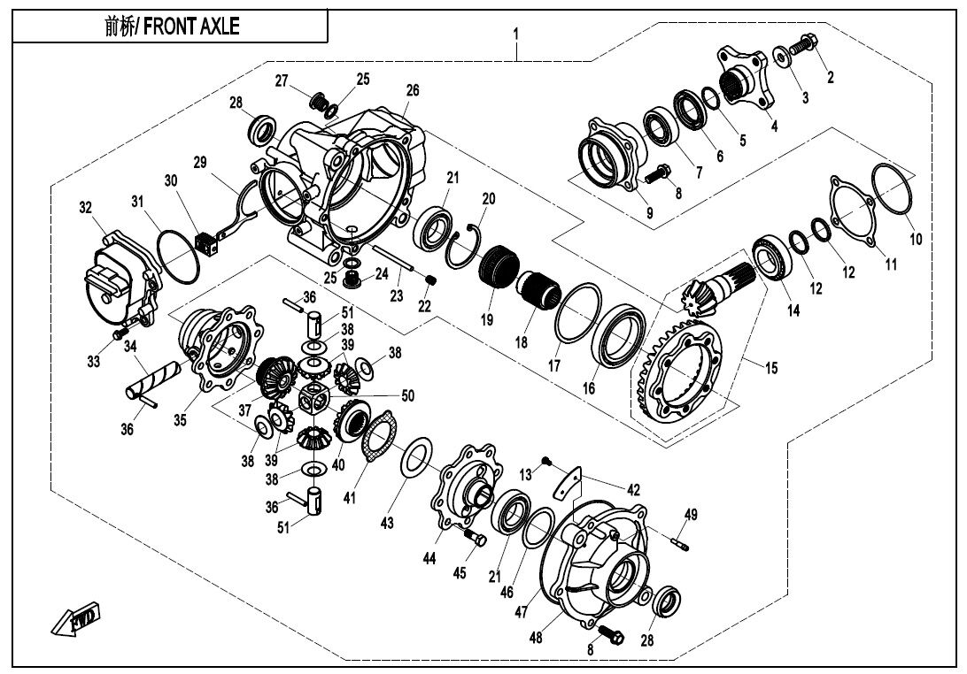 DIFFERENTIEL AVANT POUR CFORCE 520 S L7E COURT 2020