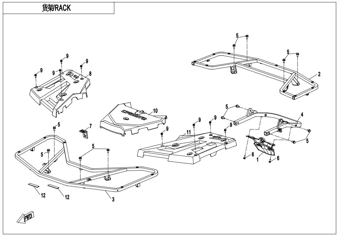 RACK STANDARD POUR CFORCE 850 L7E 2020