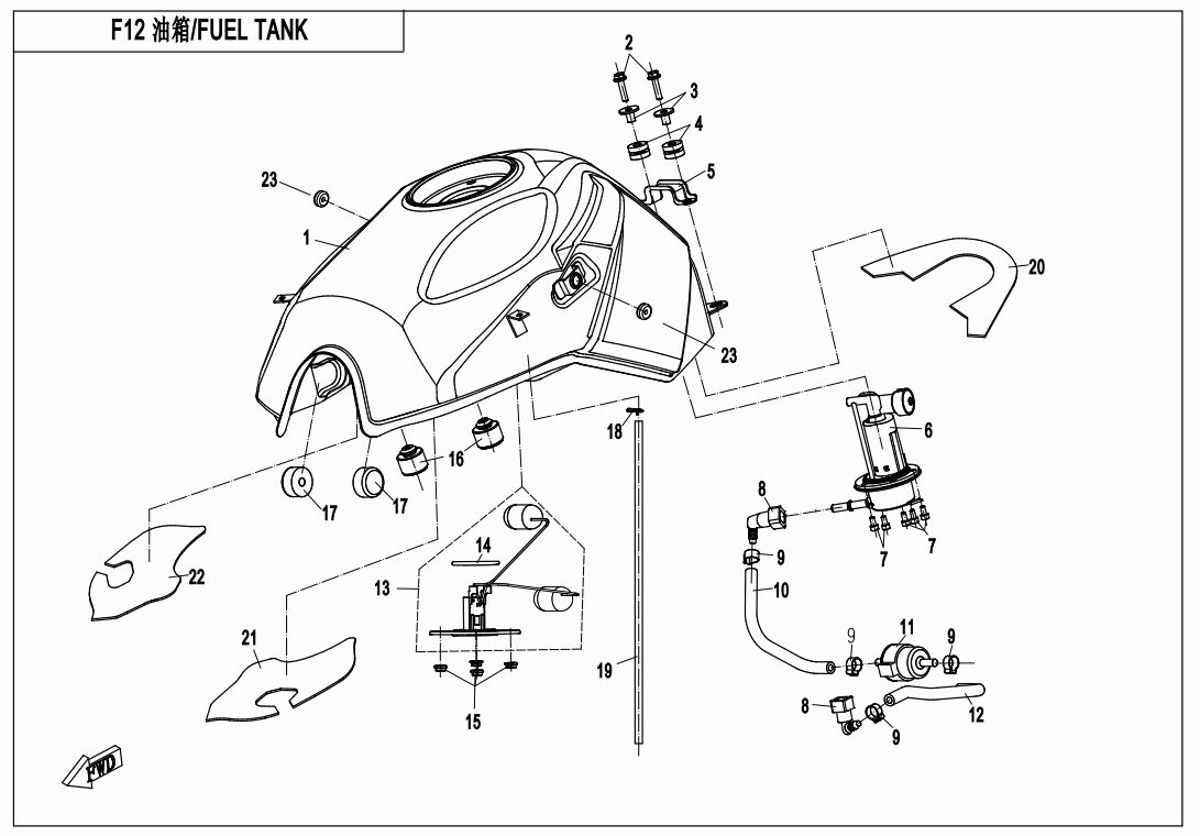 RESERVOIR DE CARBURANT POUR 400 NK FACELIFT 2020