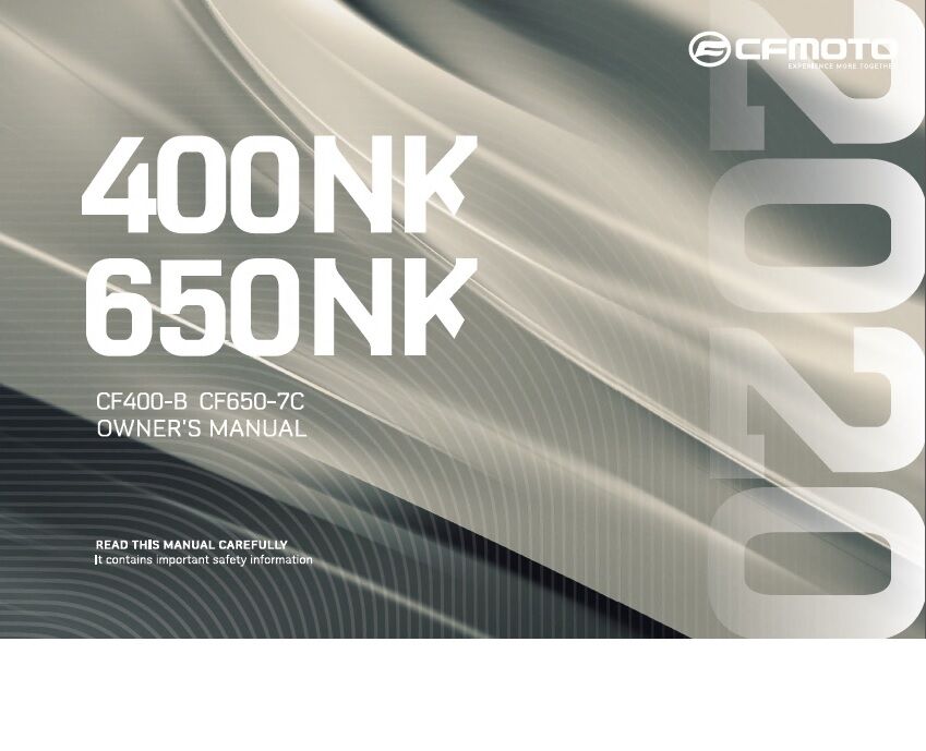 MANUEL UTILISATEUR POUR 400 NK FACELIFT 2020