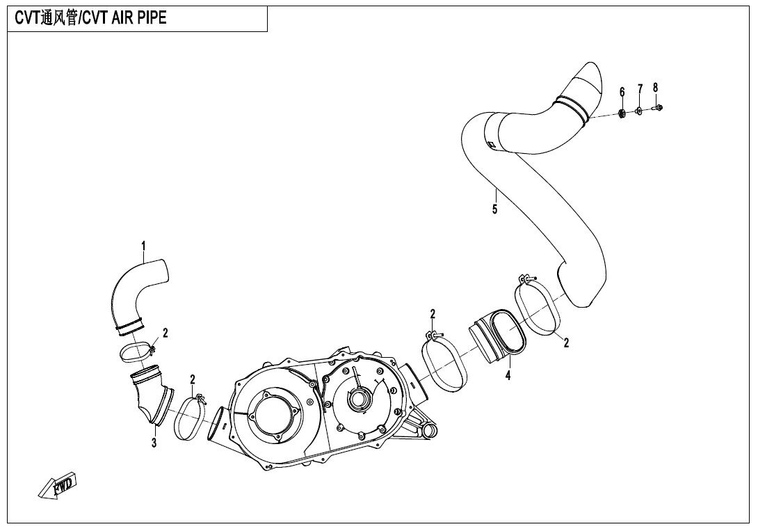 TUYAU D AIR CVT POUR ZFORCE 1000 SPORT 2021