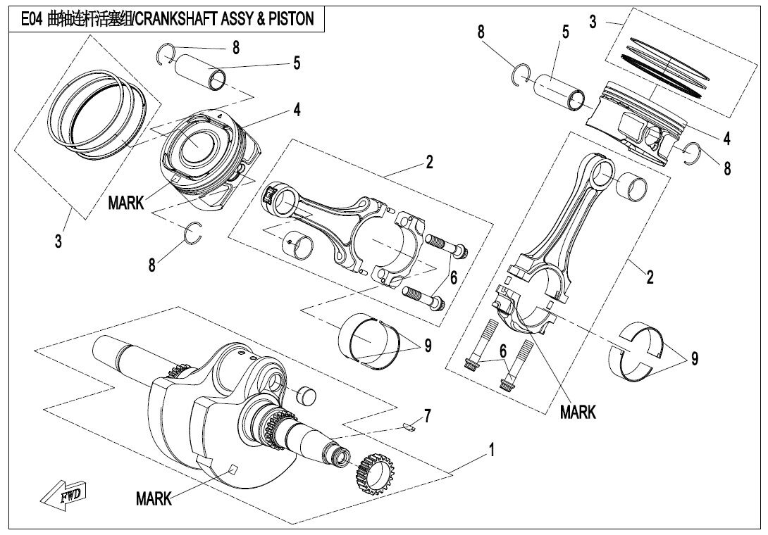 ENSEMBLE VILEBREQUIN BIELLE ET PISTON POUR ZFORCE 1000 SPORT 2020