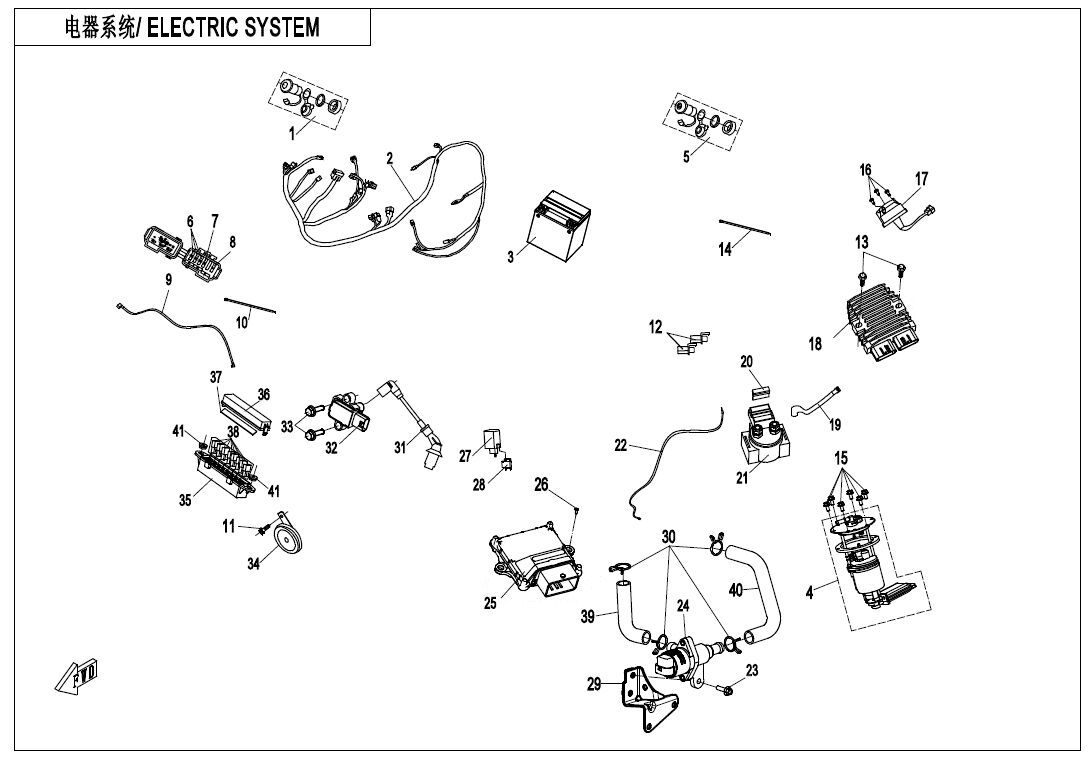 SYSTEME ELECTRIQUE POUR CFORCE 450 COURT T3 2021