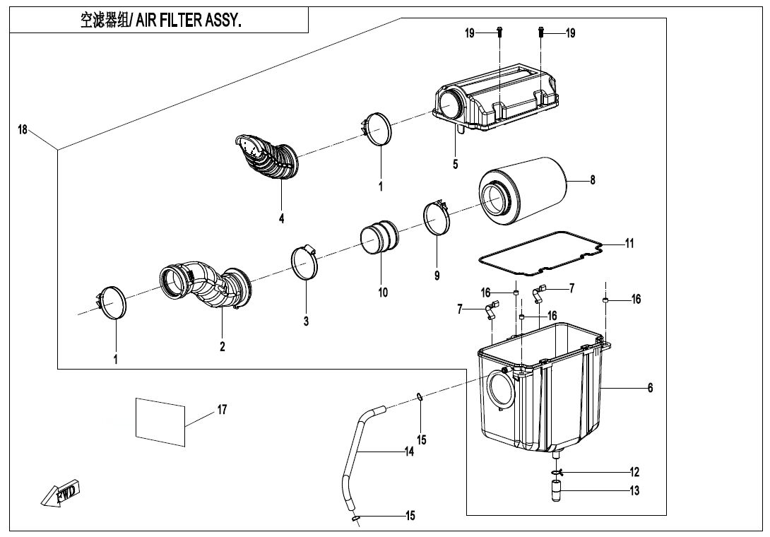 BOITE A AIR POUR CFORCE 450 COURT T3 2021