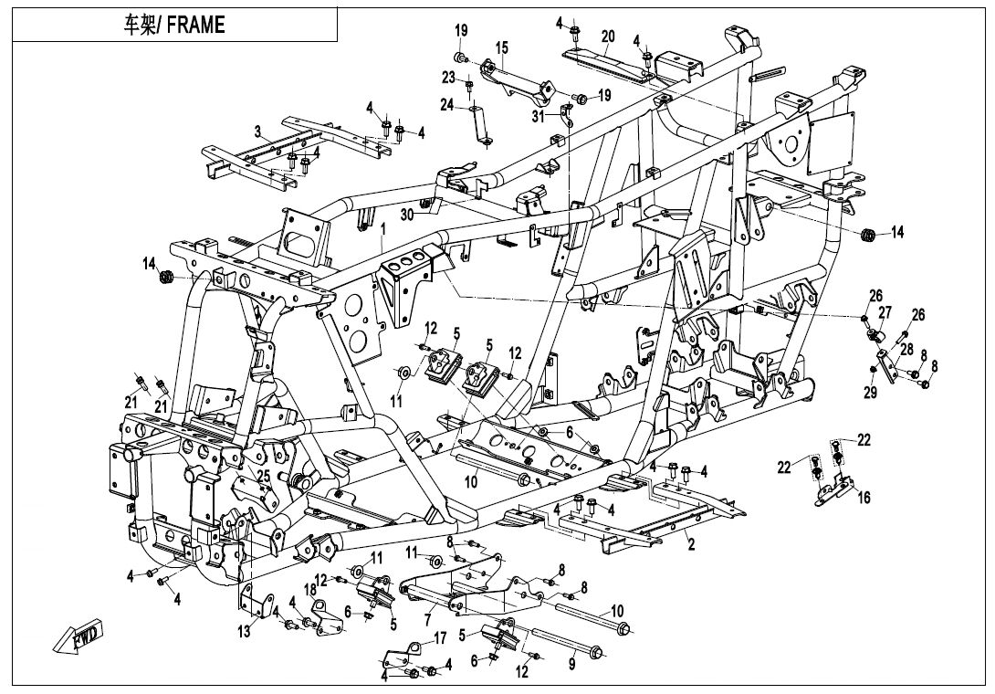 CHASSIS POUR CFORCE 520 COURT T3 2022