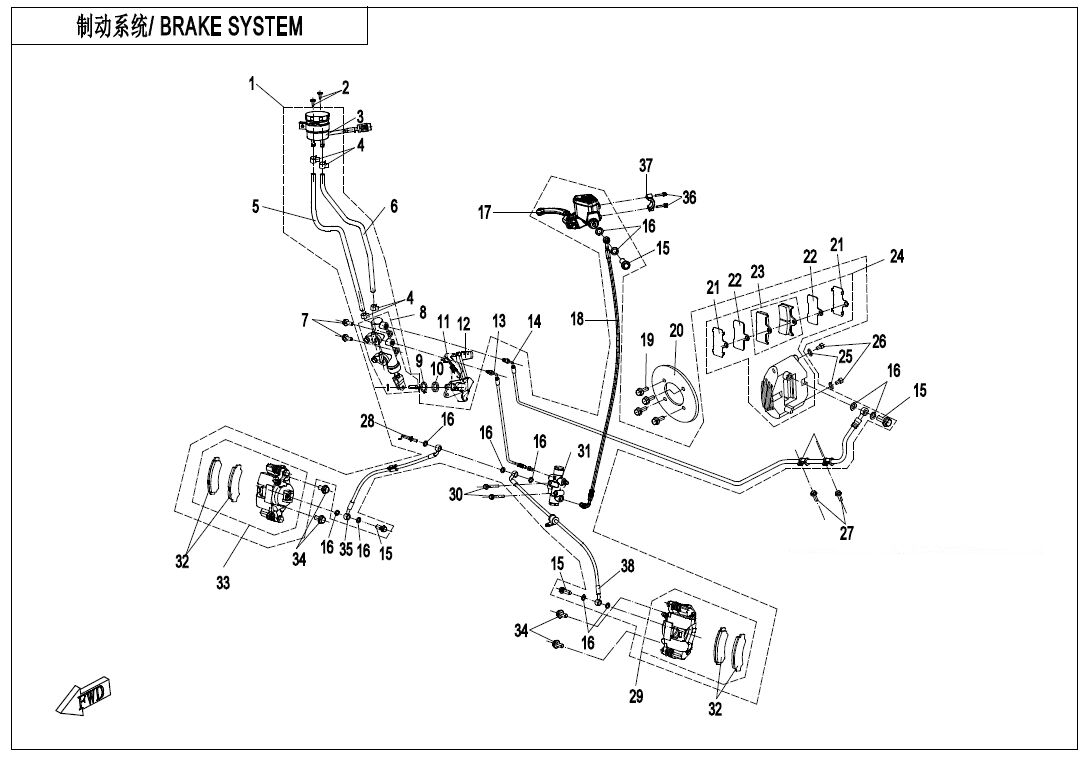 FREINAGE POUR CFORCE 520 LONG T3 2021