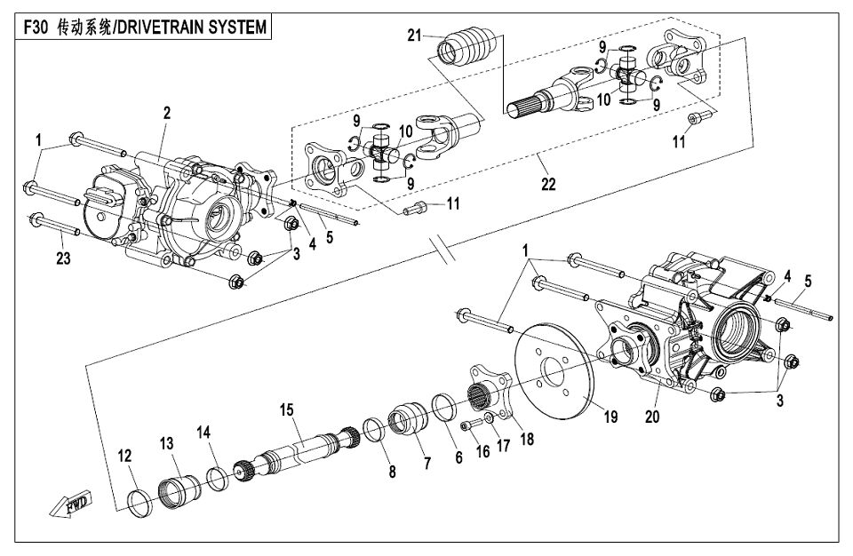 ARBRE DE TRANSMISSION POUR CFORCE 520 LONG T3 2021