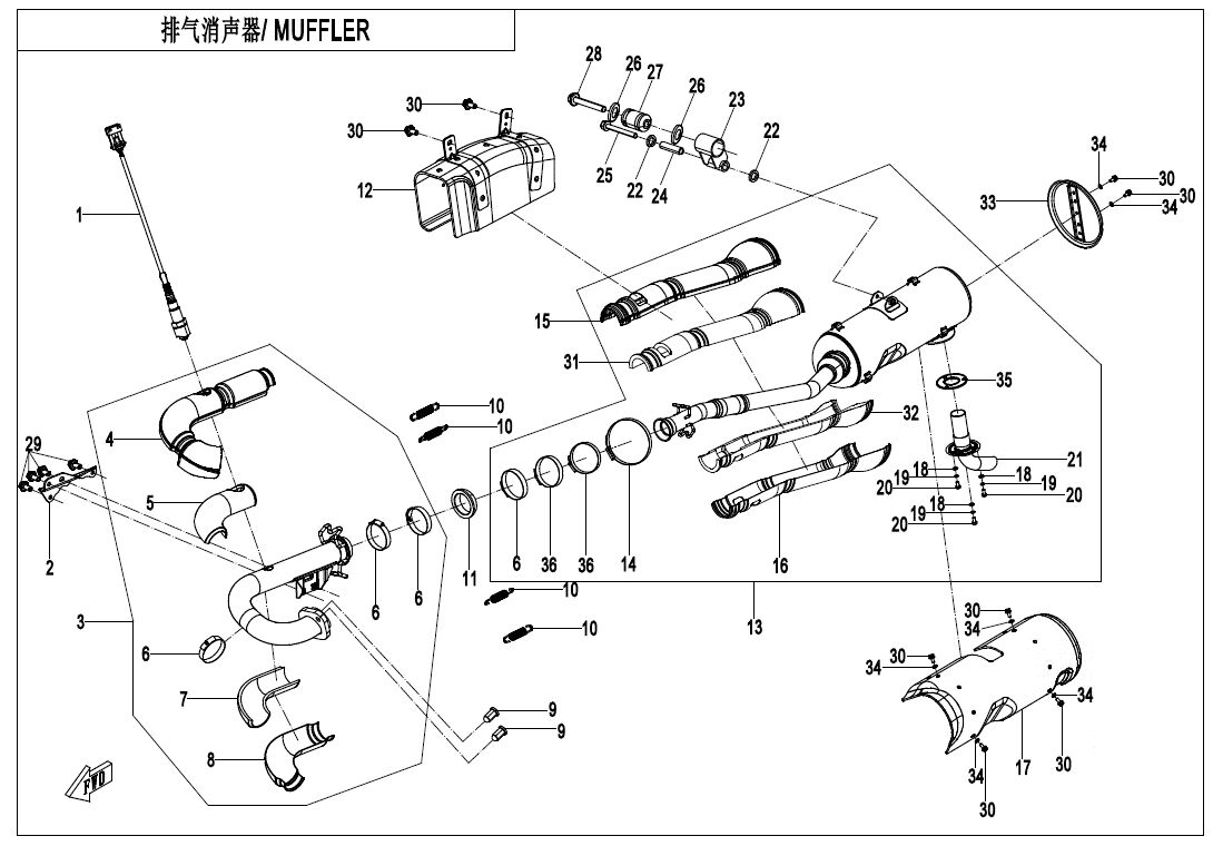 ECHAPPEMENT POUR CFORCE 450S EPS L7E 2021