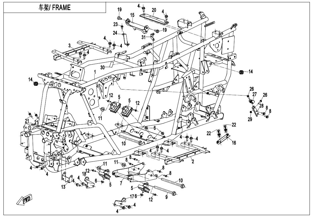 CHASSIS POUR CFORCE 450S EPS L7E 2021
