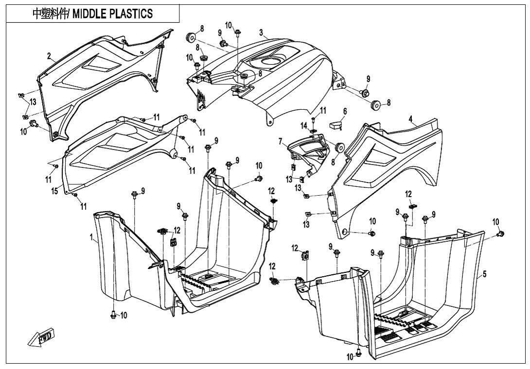 CARROSSERIE CENTRALE POUR CFORCE 450S EPS L7E 2021