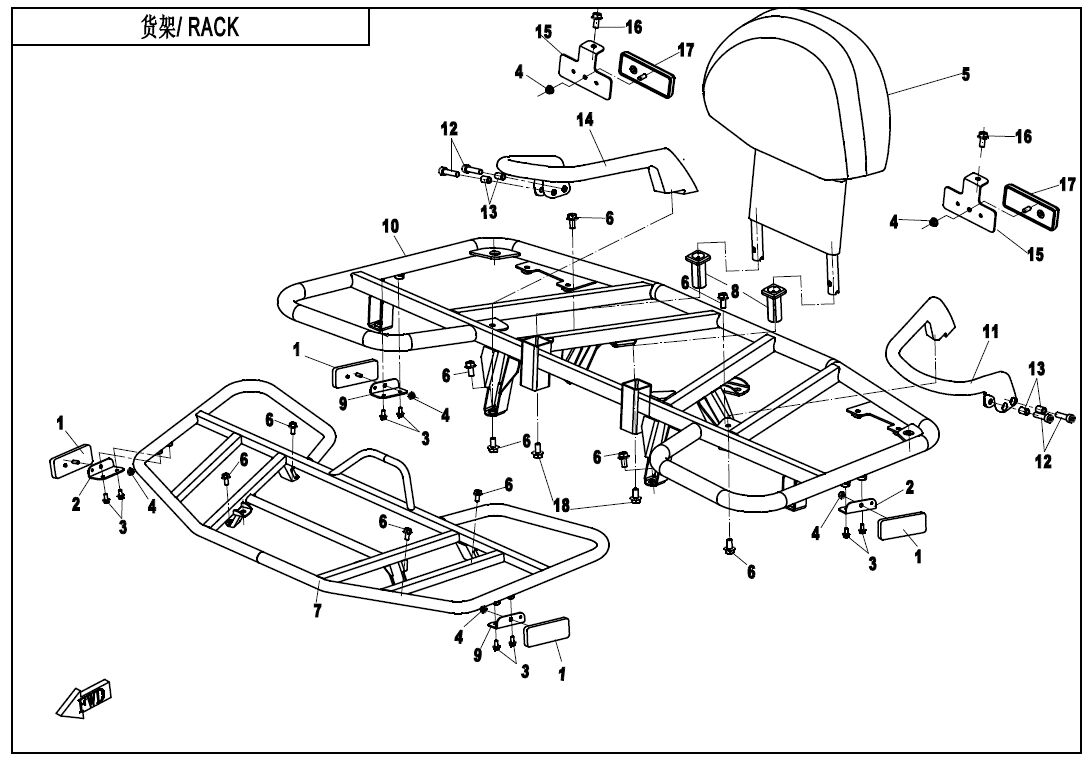 PORTE BAGAGES POUR CFORCE 450S EPS L7E 2021