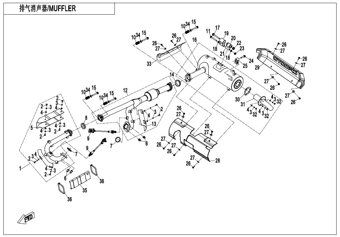 ECHAPPEMENT POUR CFORCE 850 T3 2021