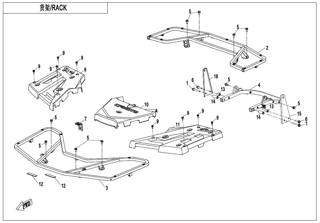 PORTE BAGAGES POUR CFORCE 850 T3 2021