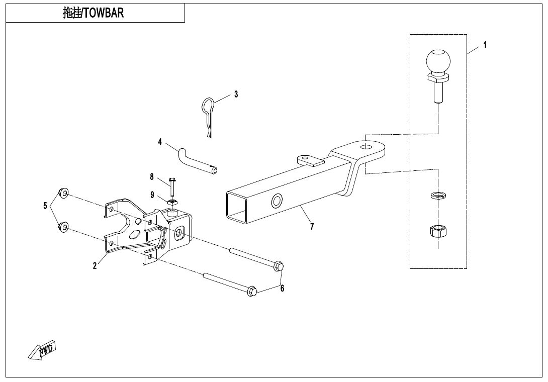 ATTELAGE POUR CFORCE 850 T3 EPS AVEC DIFF ARRIERE 2021