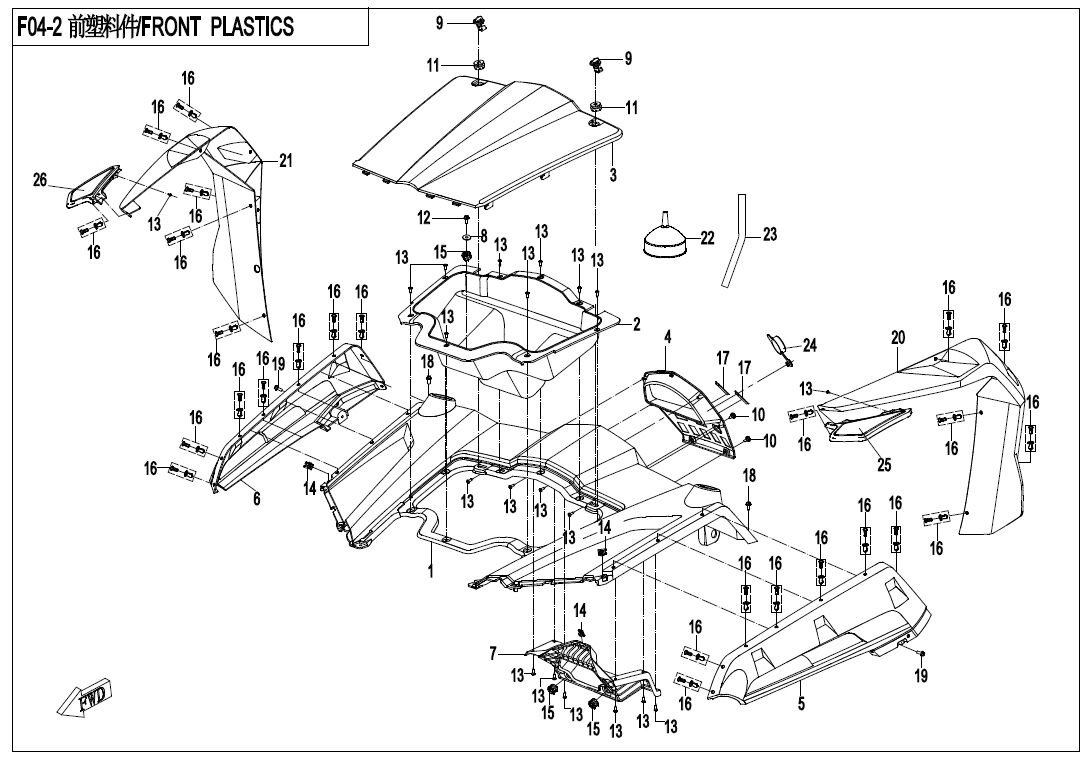 CARENAGE AVANT POUR ZFORCE 550 EX T1 2021