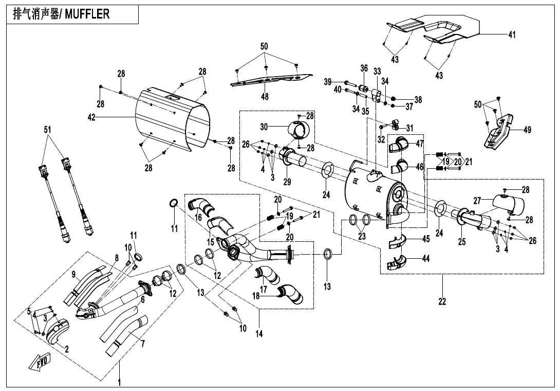 ECHAPPEMENT POUR ZFORCE 1000 SPORT 2022