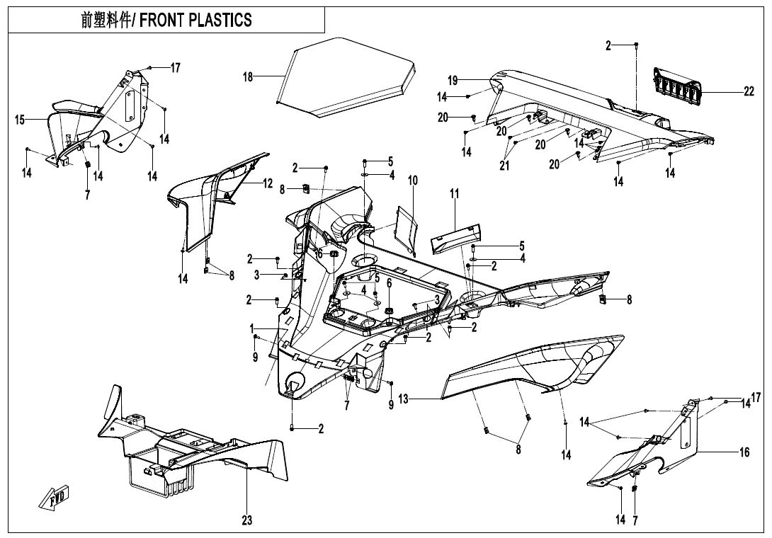 CARROSSERIE AVANT POUR ZFORCE 1000 SPORT 2021