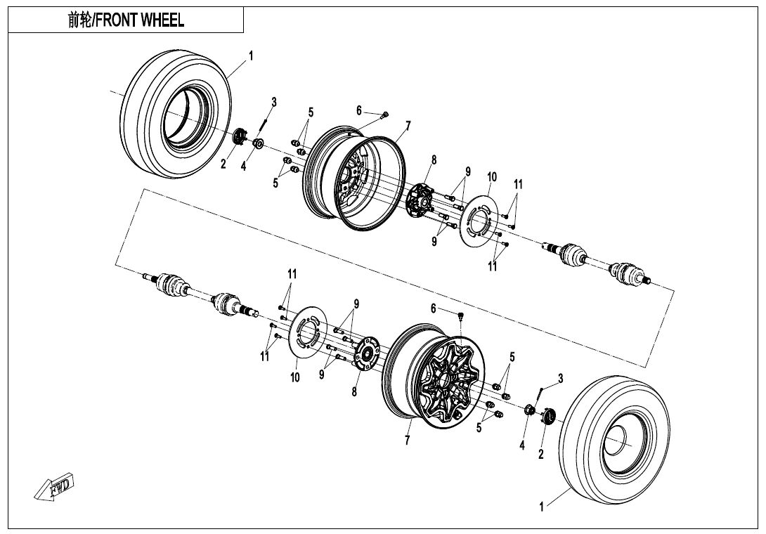ROUES AVANT POUR ZFORCE 1000 SPORT 2021