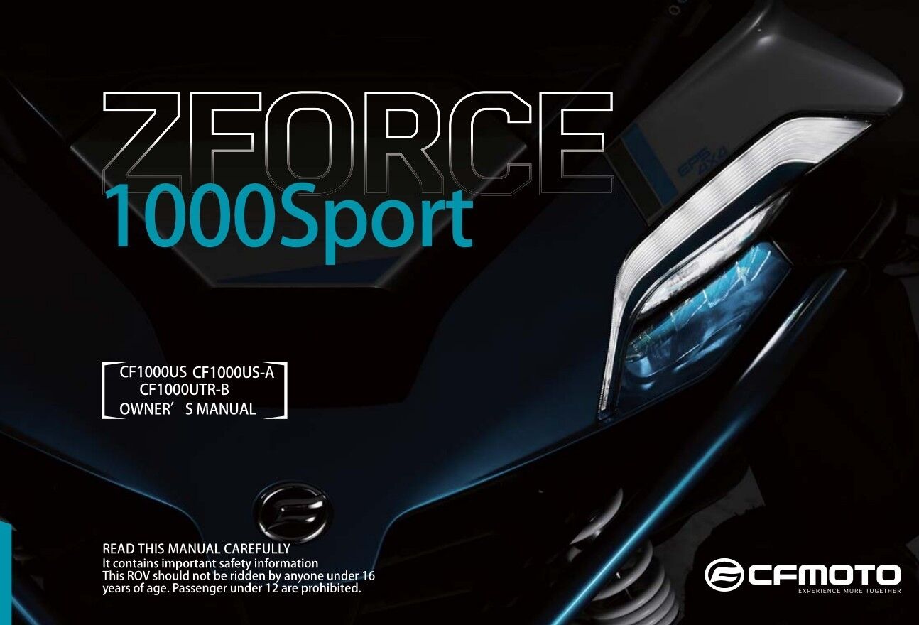 GUIDE UTILISATEUR POUR ZFORCE 1000 SPORT 2021